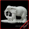 Garden White Elephant Statue With Baby YL-D205